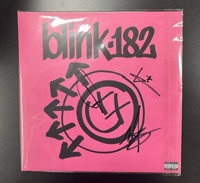 Blink-182 Mark Hoppus Tom Delonge Travis Barker Signed Vinyl JSA