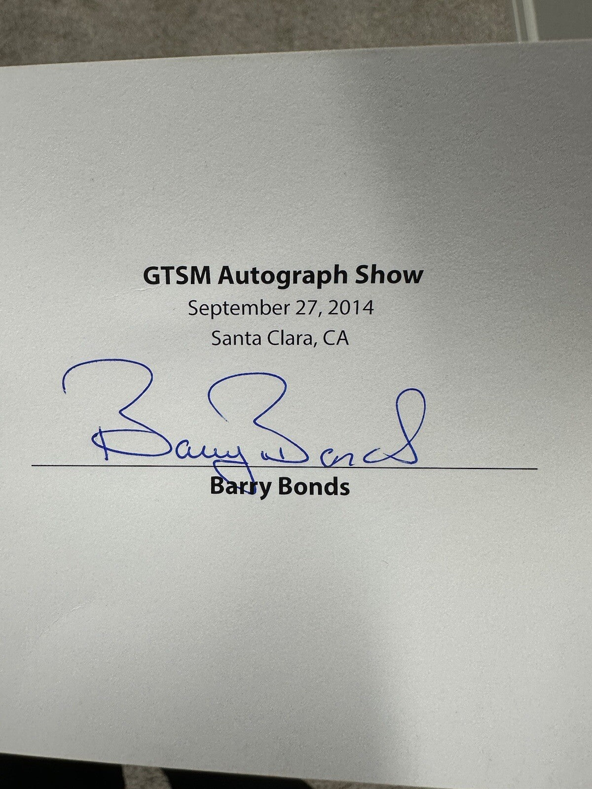 Barry Bonds #756 8-7-07 Signed 20x24 Photo Bonds Hologram & Signed Cert Card