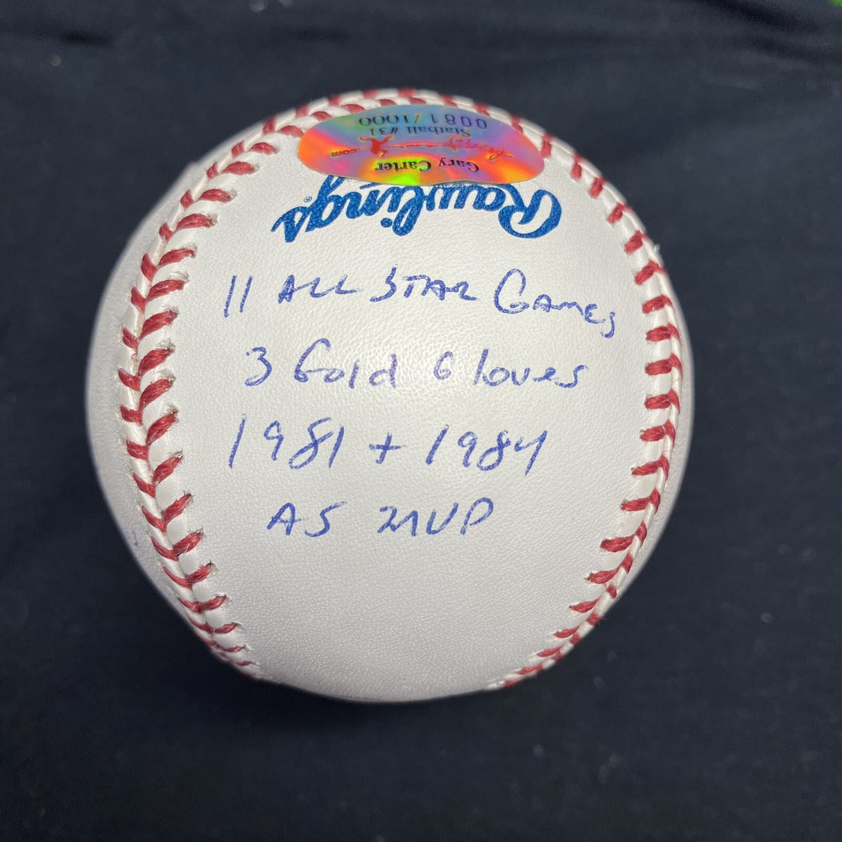 Gary Carter Full Stat Signed RJ Baseball PSA/DNA