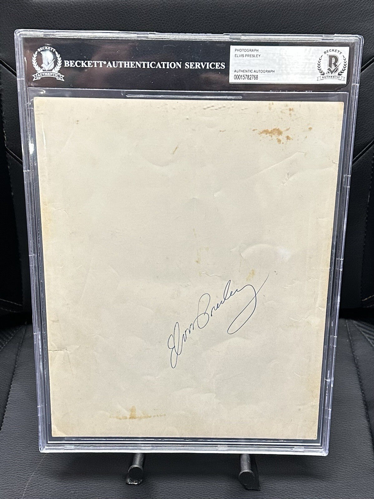 Elvis Presley Signed 1955 Sun Records Promo 8x10 Beckett Encapsulated