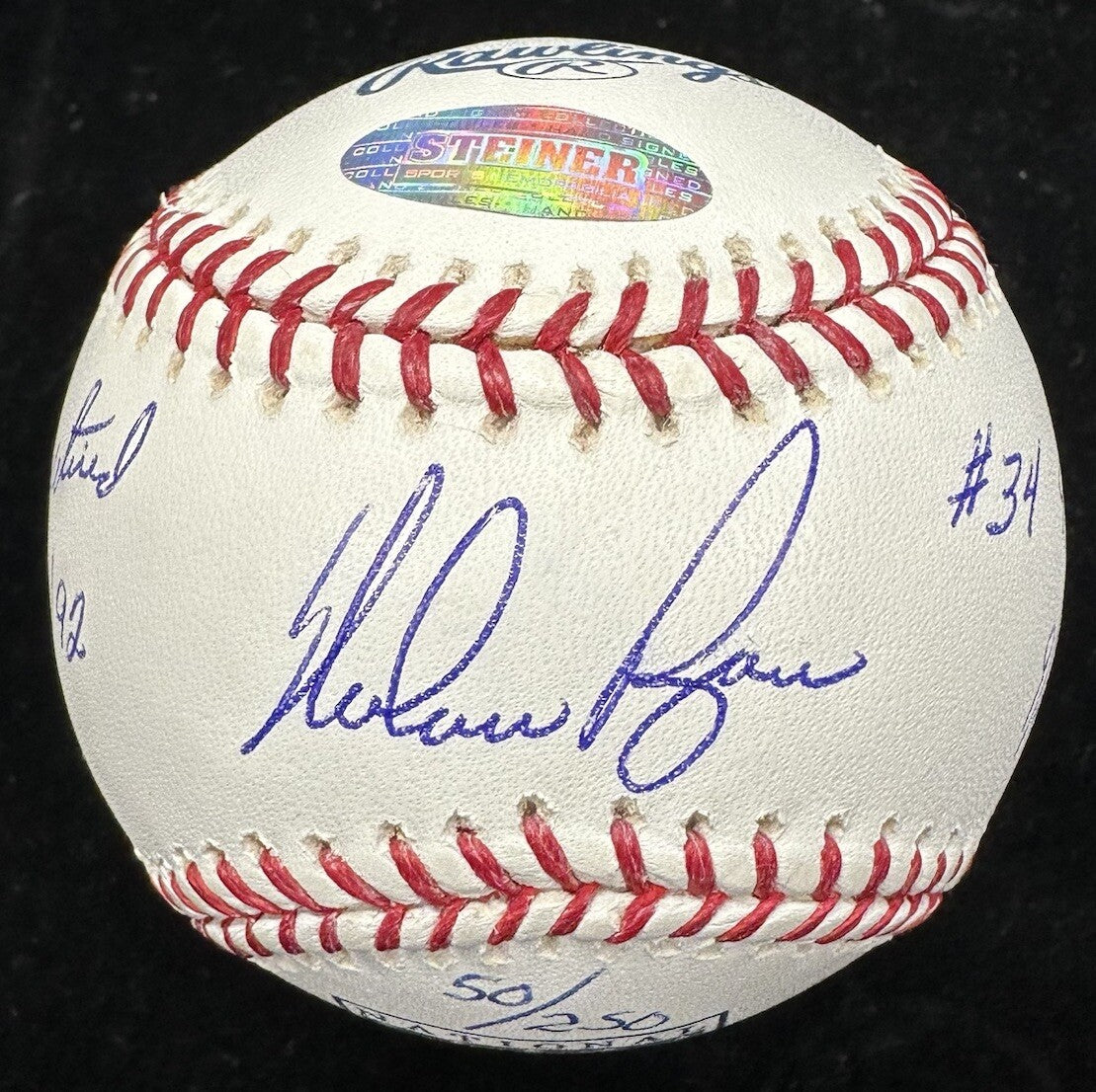Nolan Ryan #30 #34 Retired Signed HOF Logo Baseball Steiner Sports