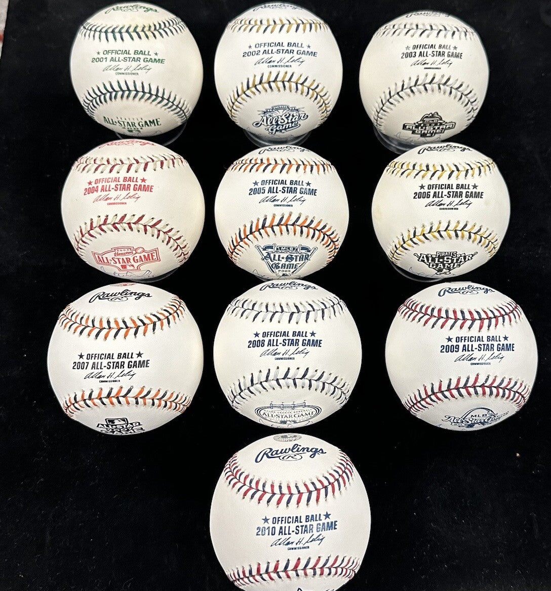 Ichiro Suzuki 2001-2010 Signed All Star Game Baseball Set Ichiro Hologram