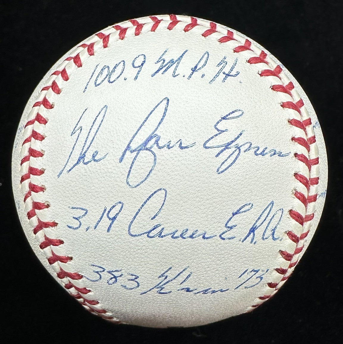 Nolan Ryan HOF 99 Signed Reggie Jackson Stat Baseball RJ Hologram