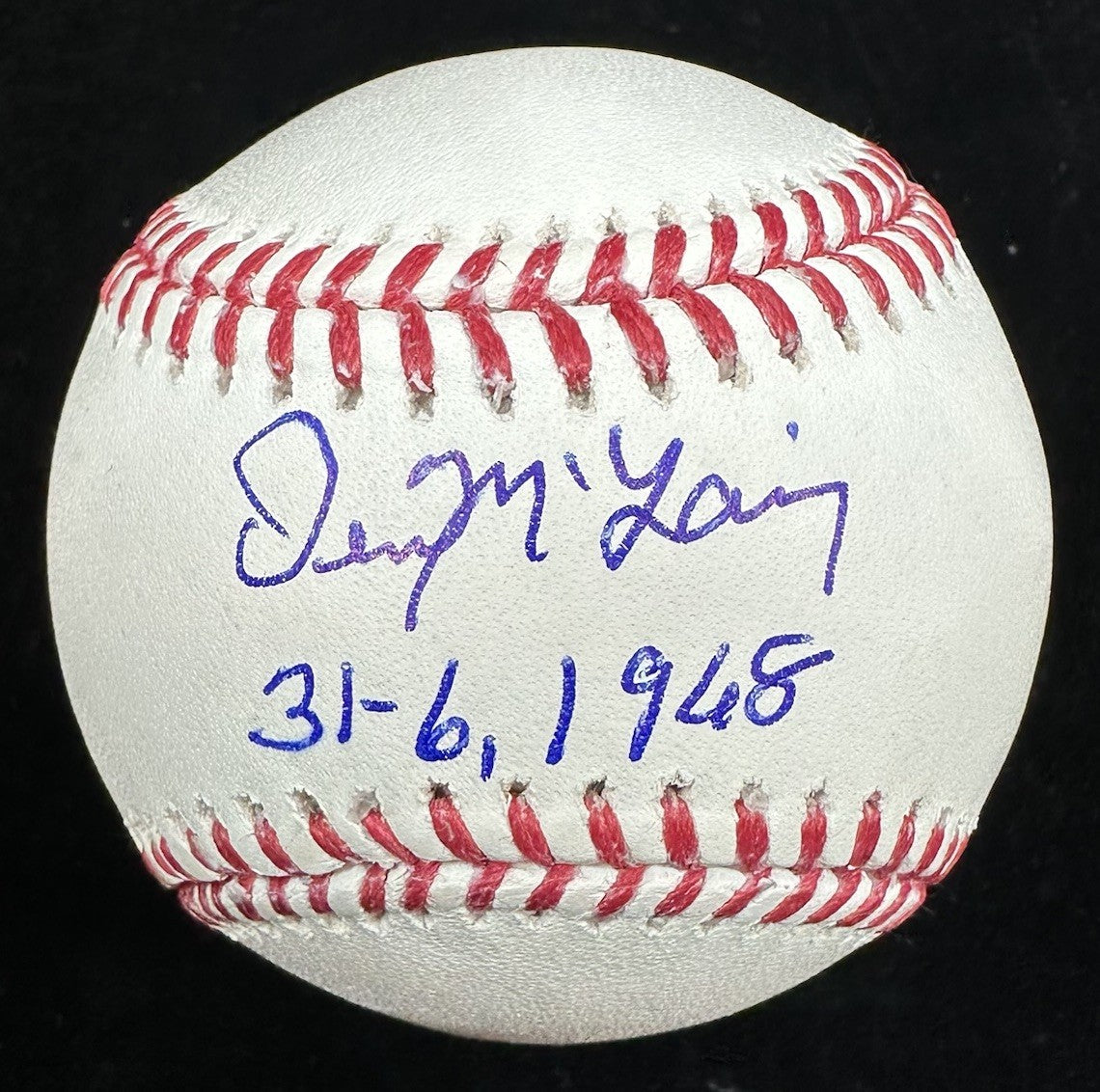 Denny McLain 31-6, 1968 Signed Baseball JSA
