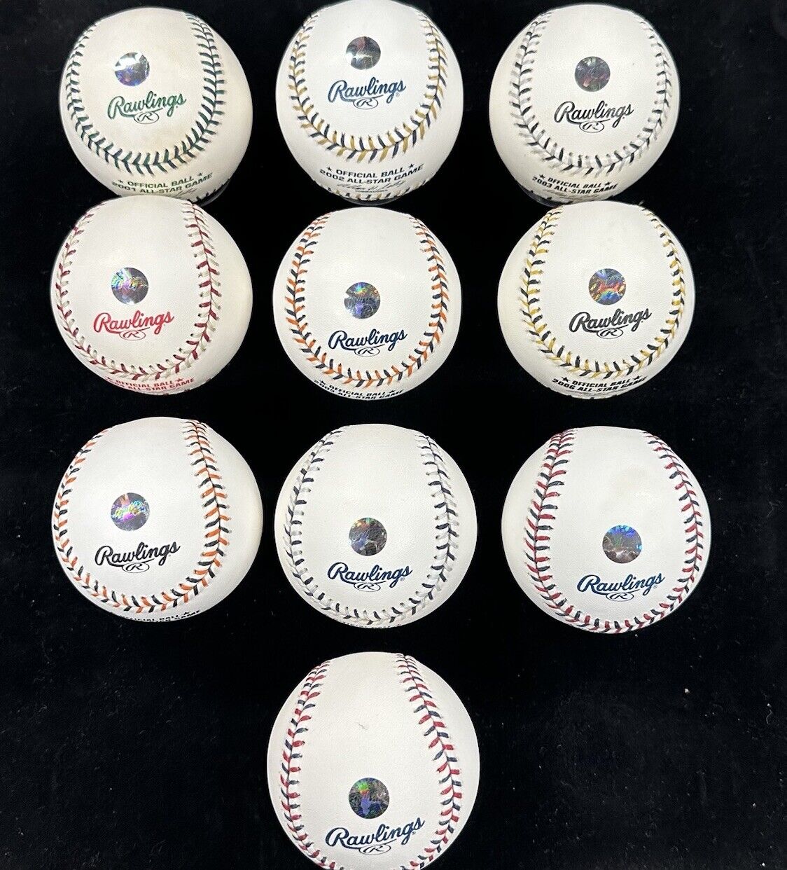 Ichiro Suzuki 2001-2010 Signed All Star Game Baseball Set Ichiro Hologram