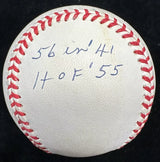 Joe DiMaggio Signed HOF 55 MVP 56 In 41 Stat Baseball PSA/DNA LOA