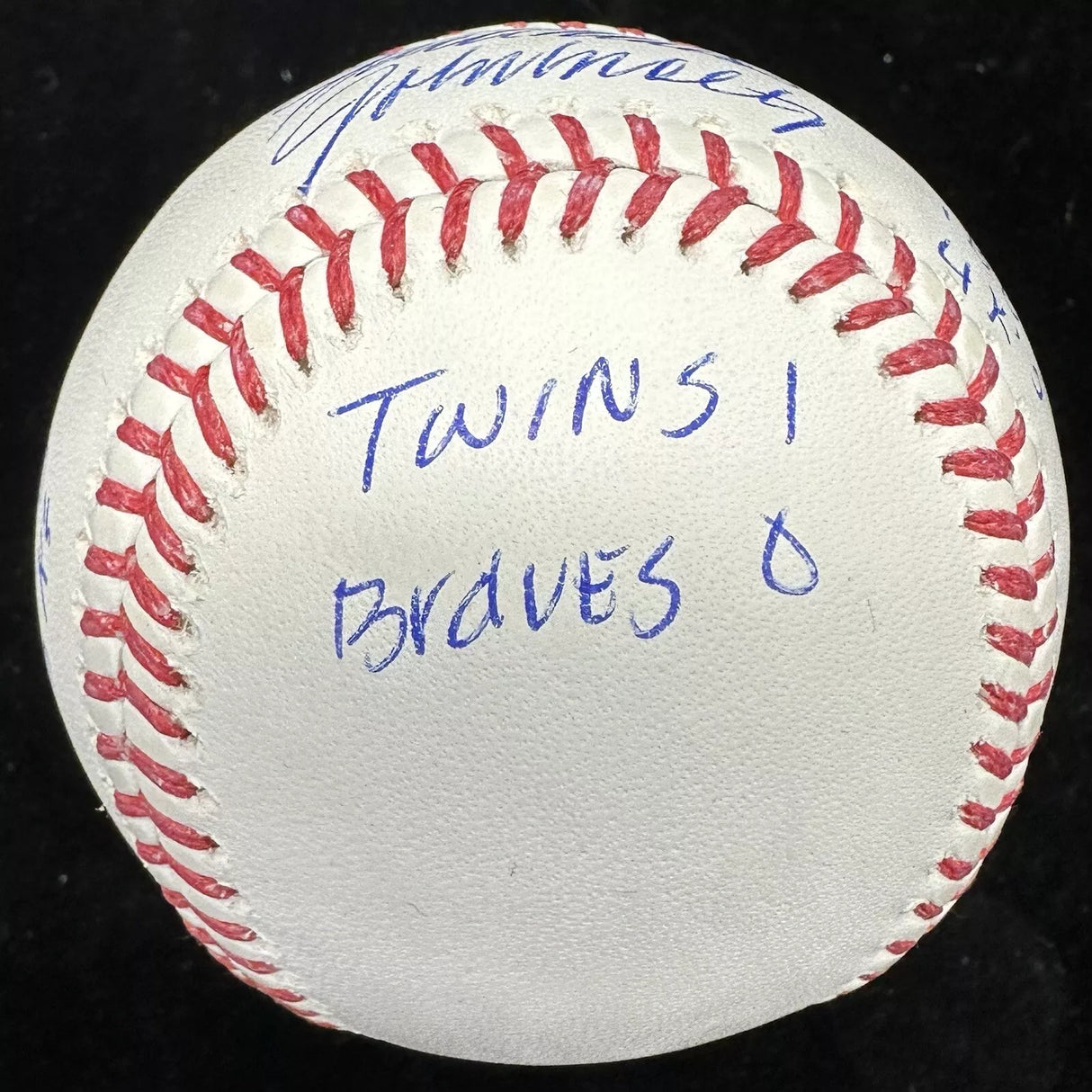 Jack Morris John Smoltz 1991 World Series Game 7 Dual Signed Stat Baseball BAS