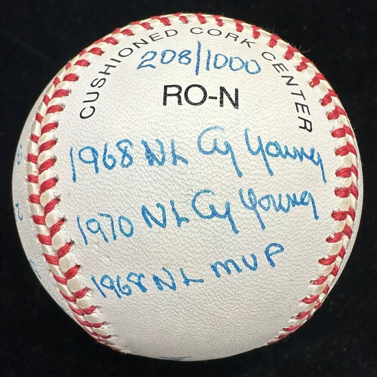 Bob Gibson HOF 81 Signed MVP CY Stat Baseball HMG Holo