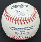 Whitey Ford Signed Cy Young Award Logo Baseball JSA