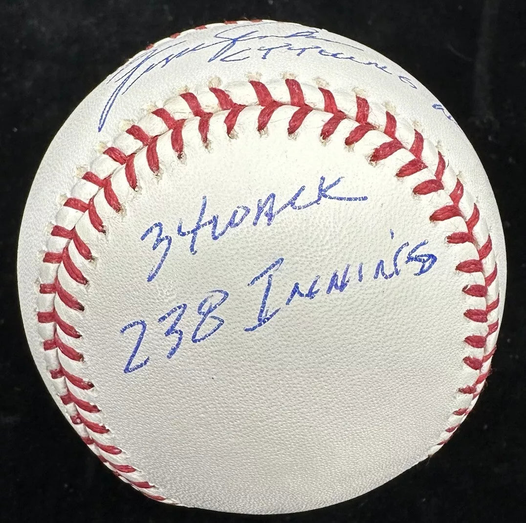 Fergie Jenkins 1971 NL CY Signed Stat Baseball JSA