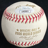 Scott Spiezio Signed 2006 World Series Logo Baseball JSA