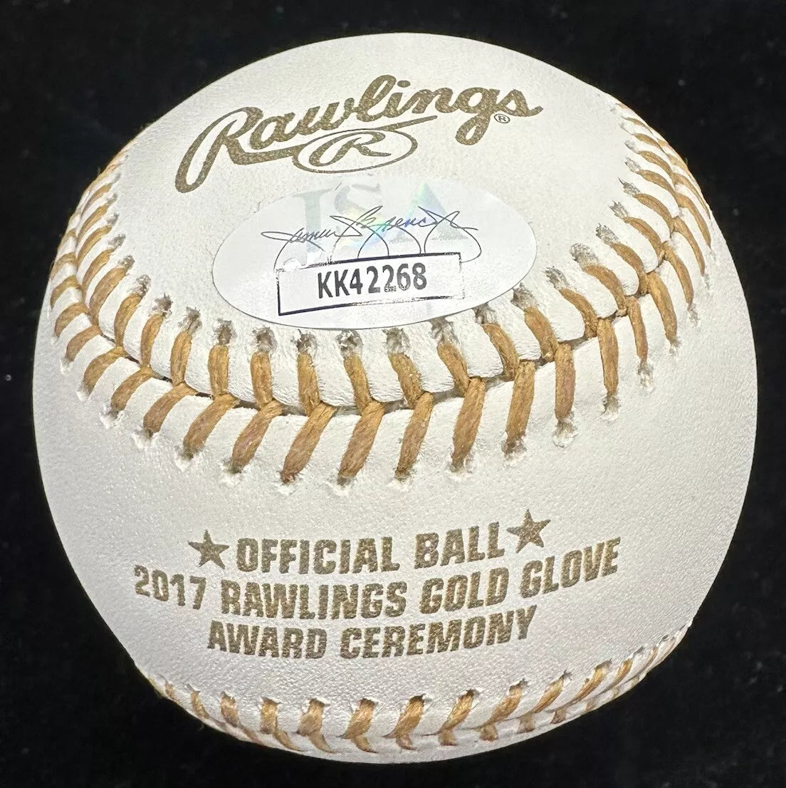 Adrian Beltre 5x Gold Glove Signed GG 60th Anniversary Logo Baseball JSA