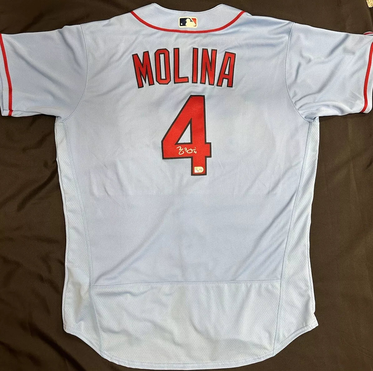 Yadier Molina Signed Authentic Blue Alternate Nike Cardinals Jersey MLB Holo