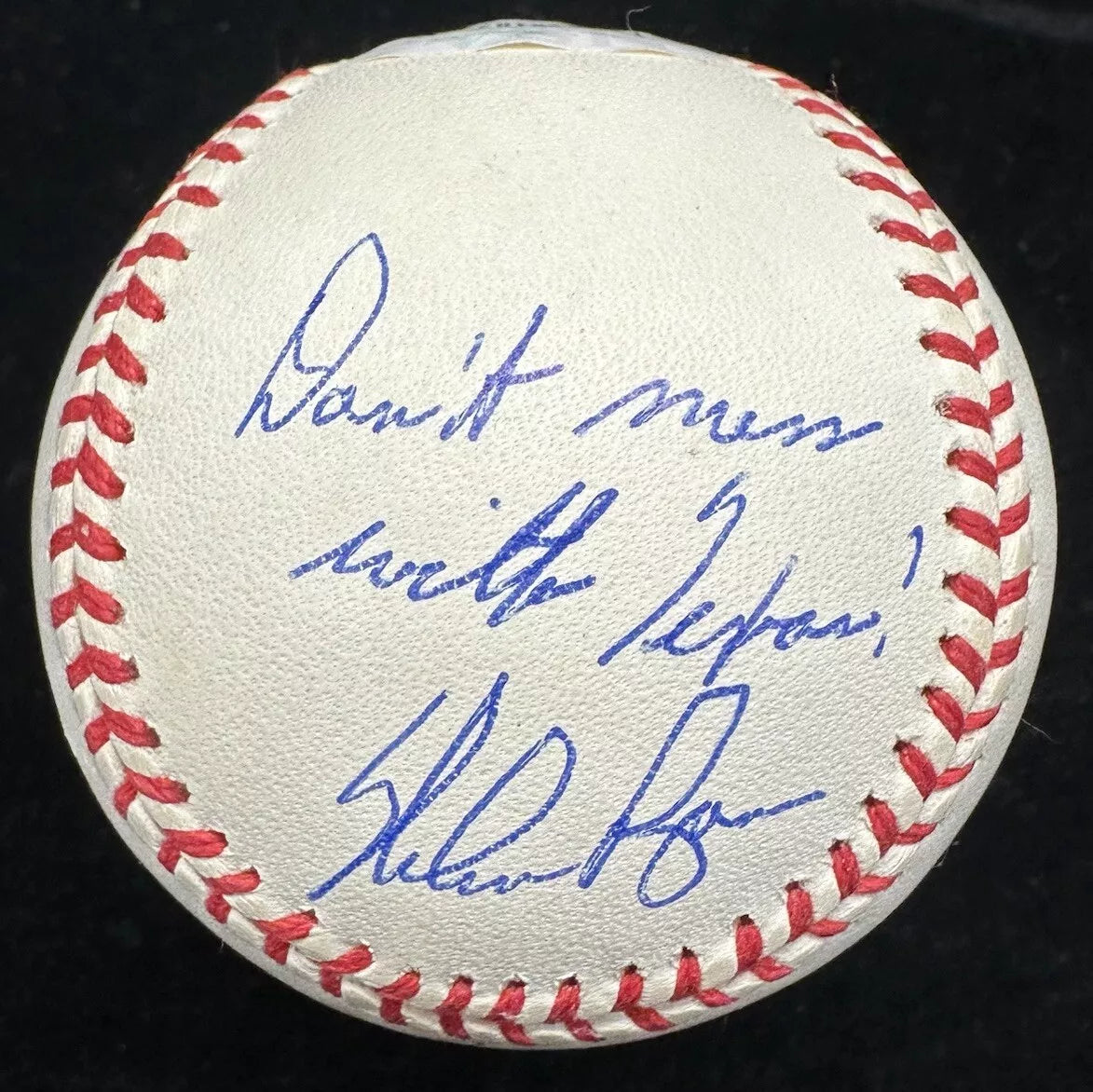 Nolan Ryan Robin Ventura Ivan Rodriguez Signed The Fight Baseball JSA Beckett