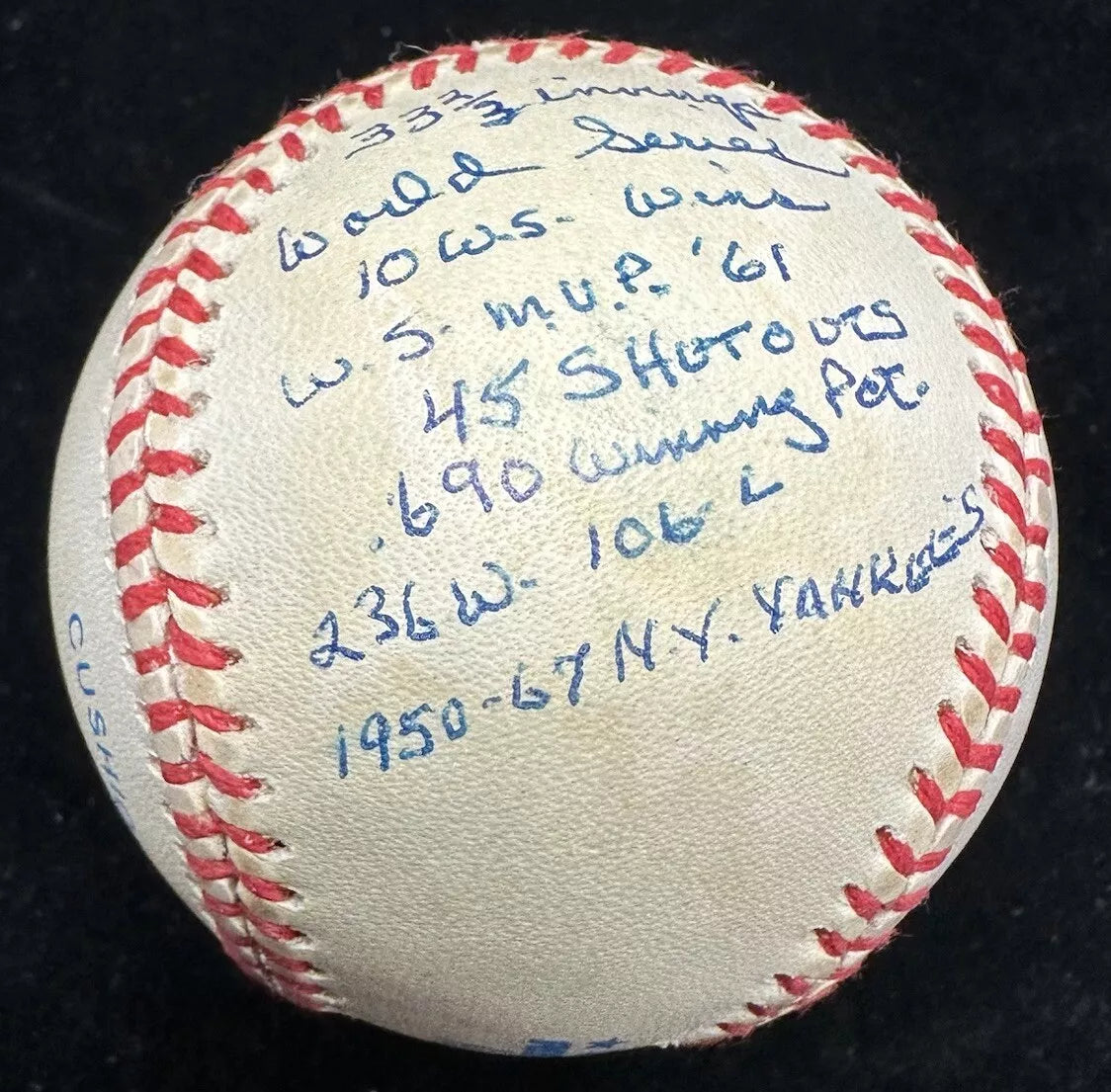 Whitey Ford HOF 74 Signed Baseball JSA LOA