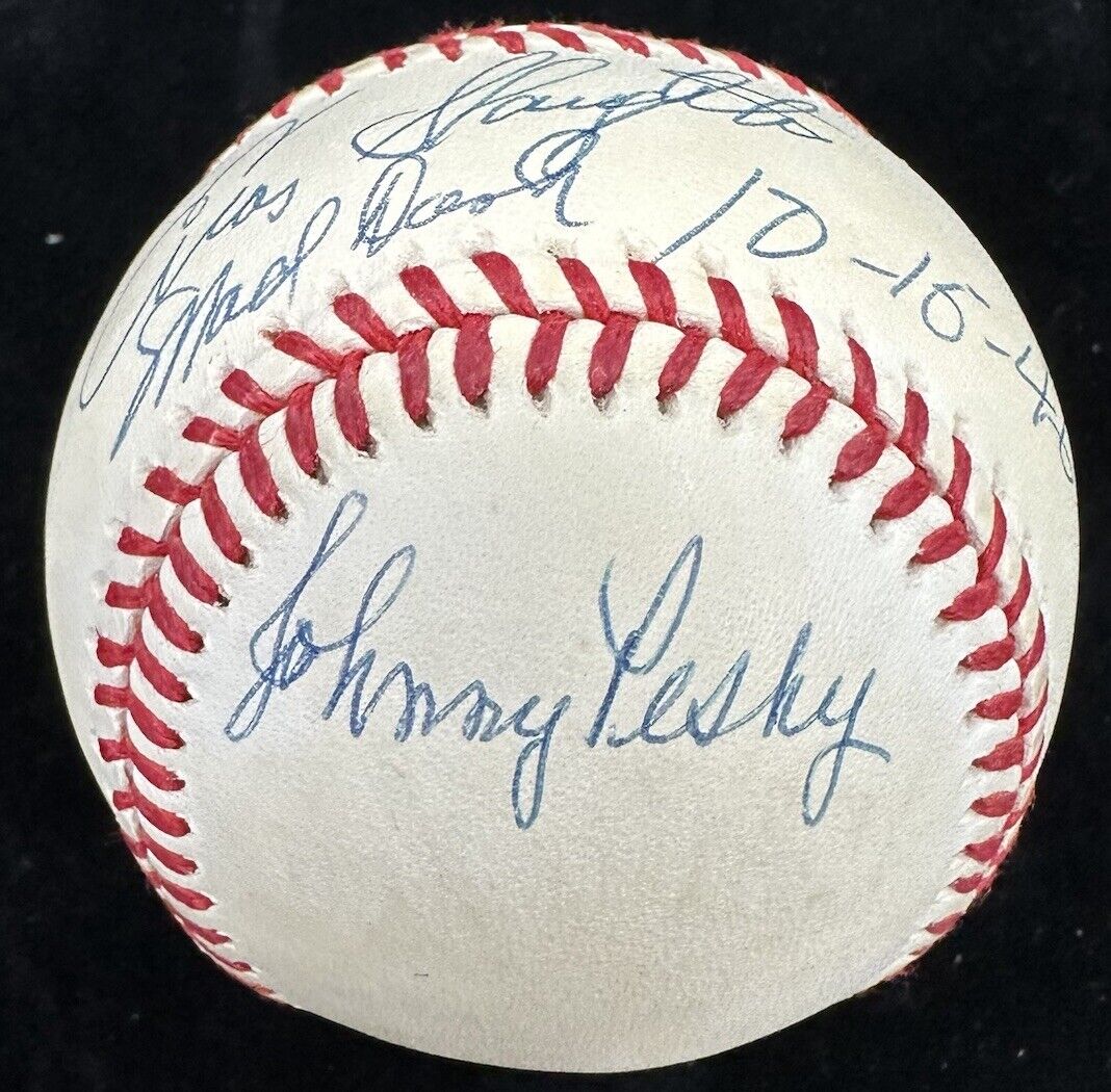 Enos Slaughter Johnny Pesky Mad Dash Signed Baseball JSA