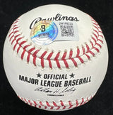 Ivan Rodriguez 2003 WS Champs Signed Florida Marlins Final Season Logo Baseball