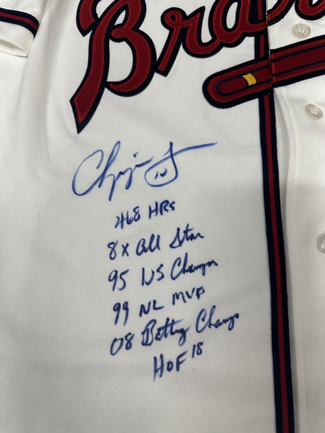 Chipper Jones HOF 99 MVP Signed Atlanta Braves Auth Mitchell Ness Jersey JSA