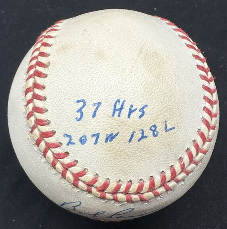 Bob Lemon HOF 76 #21 Signed Stat Baseball JSA