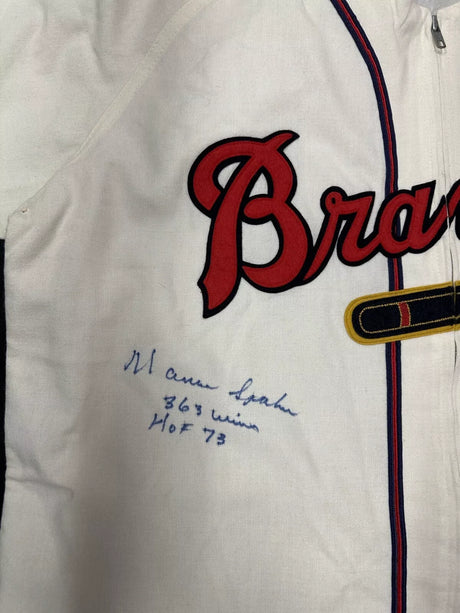 Warren Spahn HOF 73 363 Wins Signed Authentic Braves Mitchell Ness Jersey JSA