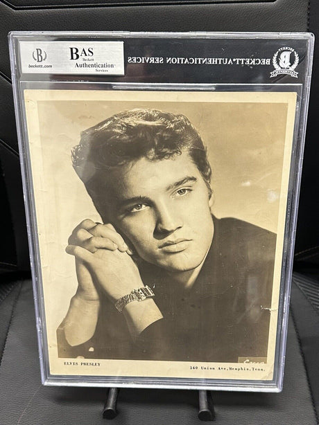 Elvis Presley Signed 1957 Sun Records Promo 8x10 Beckett Encapsulated