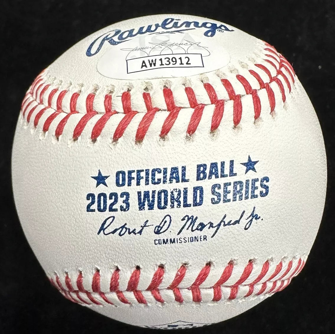 Eric Nadel Signed 2023 World Series Logo Baseball JSA