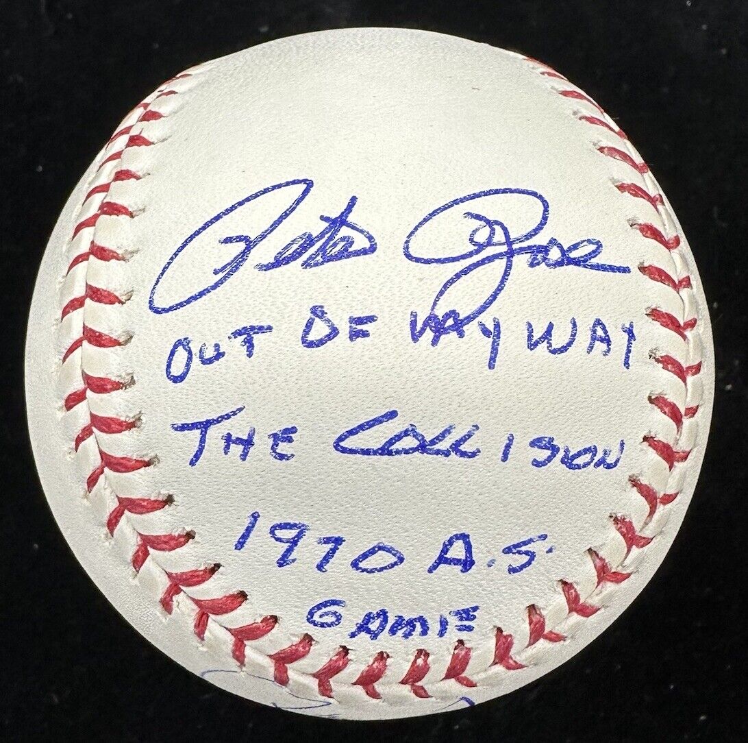 Ray Fosse Pete Rose Dual Signed 1970 ASG Baseball JSA