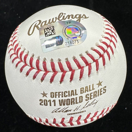 Yadier Molina Signed 2011 World Series Logo Baseball MLB Holo