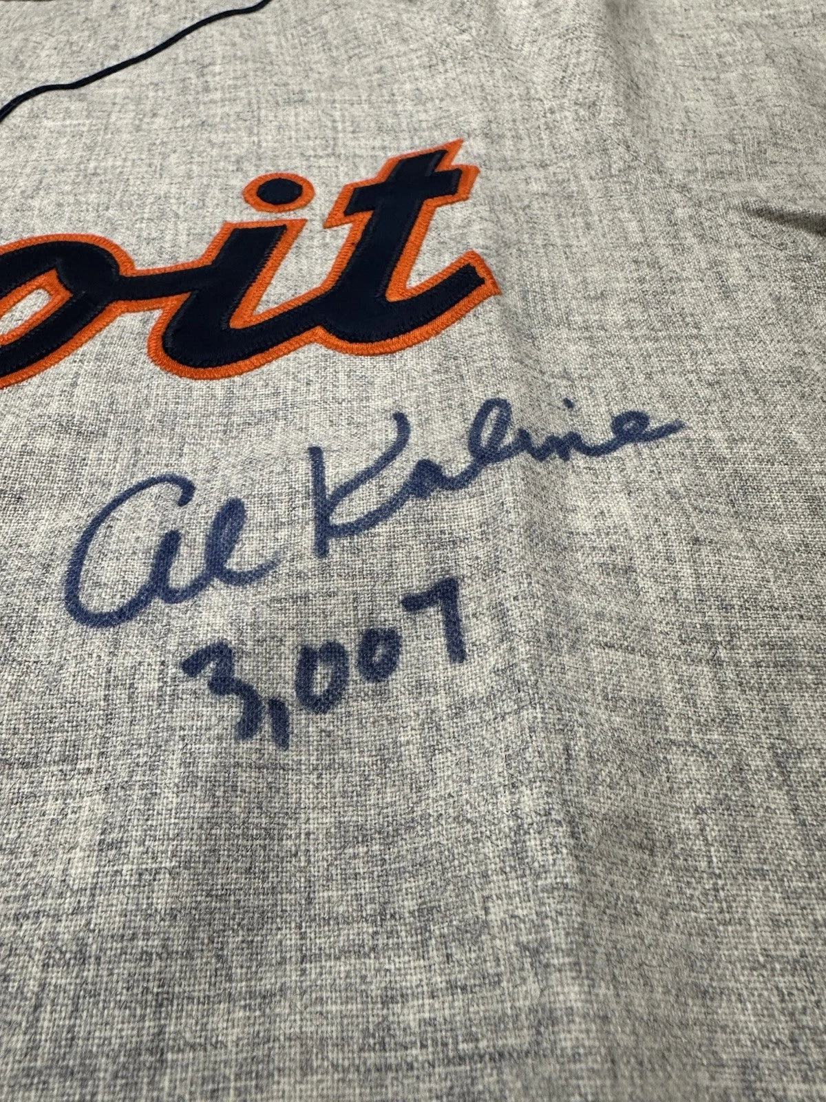 Al Kaline 3007 (Hits) Signed Authentic Tigers Road Mitchell Ness Jersey JSA
