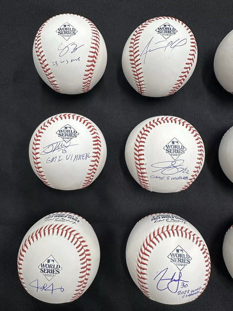 2023 Texas Rangers Single Signed World Series Baseball Set (30) JSA Seager