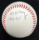 Bob Feller US Navy 1941-45 HOF 62 Signed Baseball JSA