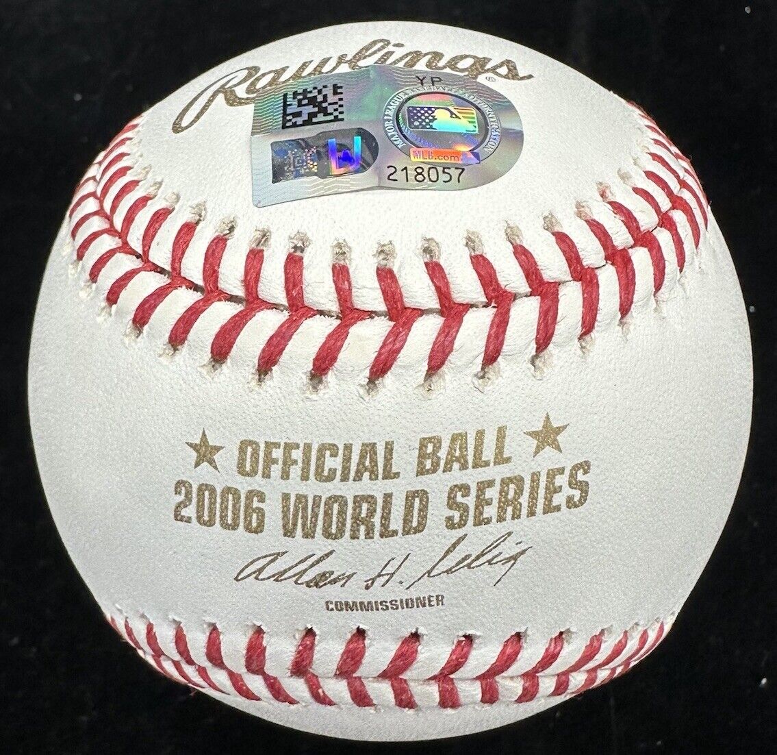 Yadier Molina Signed 2006 World Series Logo Baseball MLB Holo