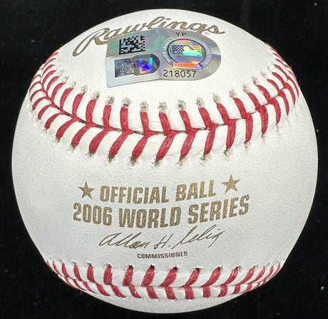 Yadier Molina Signed 2006 World Series Logo Baseball MLB Holo
