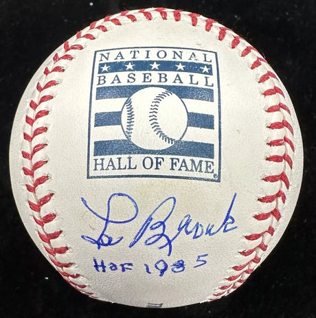 Lou Brock HOF 1985 Signed Hall Of Fame Logo Baseball JSA