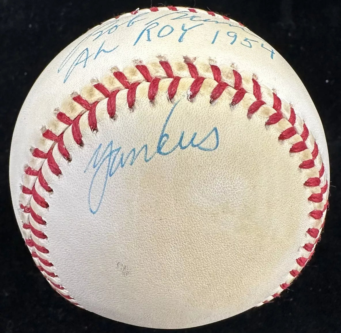 Bob Grim AL ROY 1954 Yankees Signed Baseball JSA