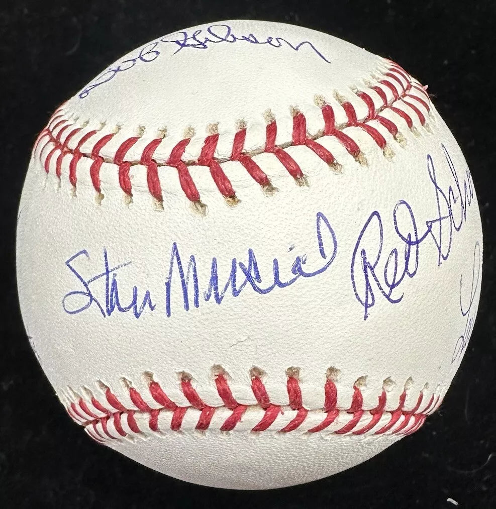 Cardinals Hall Of Famer Multi-Signed Baseball MLB Holo Gibson Musial Brock Smith