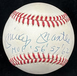 Mickey Mantle MVP 56, 57, 62 Signed Baseball PSA/DNA LOA