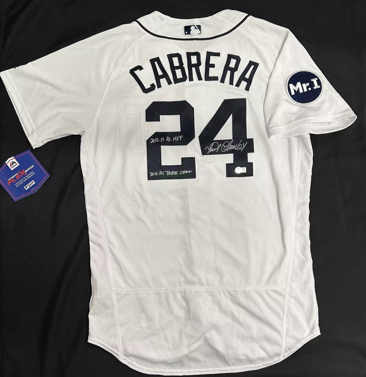 Miguel Cabrera 2012 Triple Crown MVP Signed Authentic Detroit Tigers Jersey BAS
