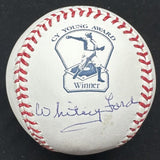 Whitey Ford Signed Cy Young Award Logo Baseball JSA