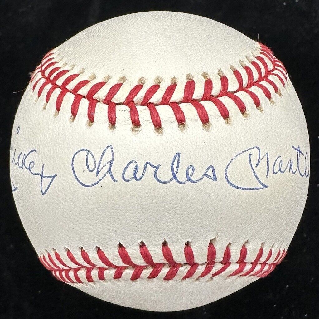 Mickey Charles Mantle Full Name Signed Baseball PSA/DNA LOA