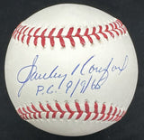 Sandy Koufax PG 9/9/65 Signed Baseball PSA/DNA