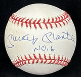 Mickey Mantle No. 6 Signed Baseball PSA/DNA LOA