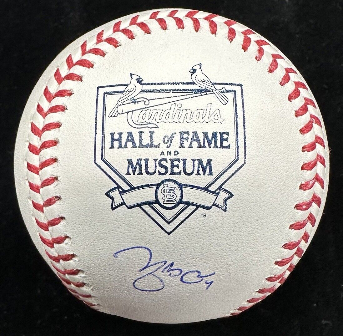 Yadier Molina Signed Cardinals HOF Museum Logo Baseball MLB Holo