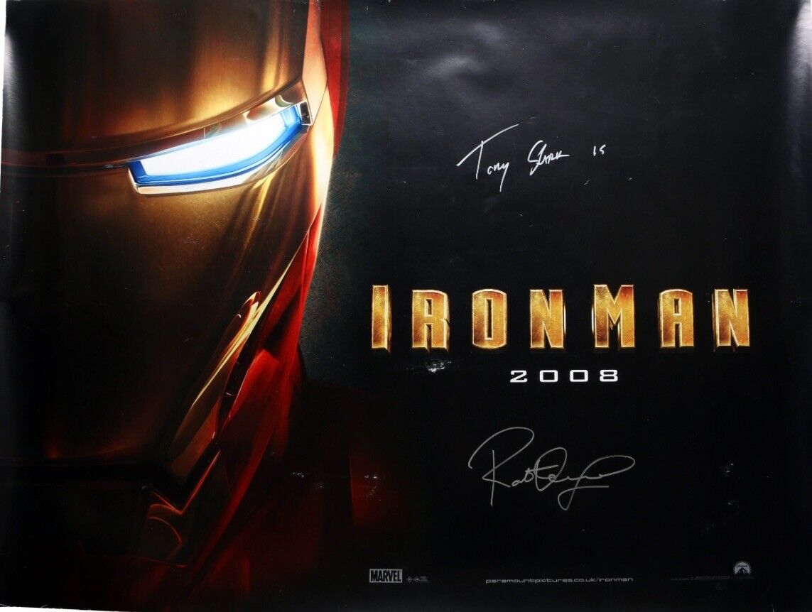Robert Downey Jr. Signed 30x40 Iron Man British Quad Poster SWAU Holo