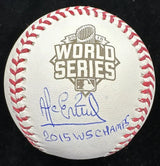 Alcedis Escobar 2015 WS Champs Signed 15 World Series Logo Baseball JSA