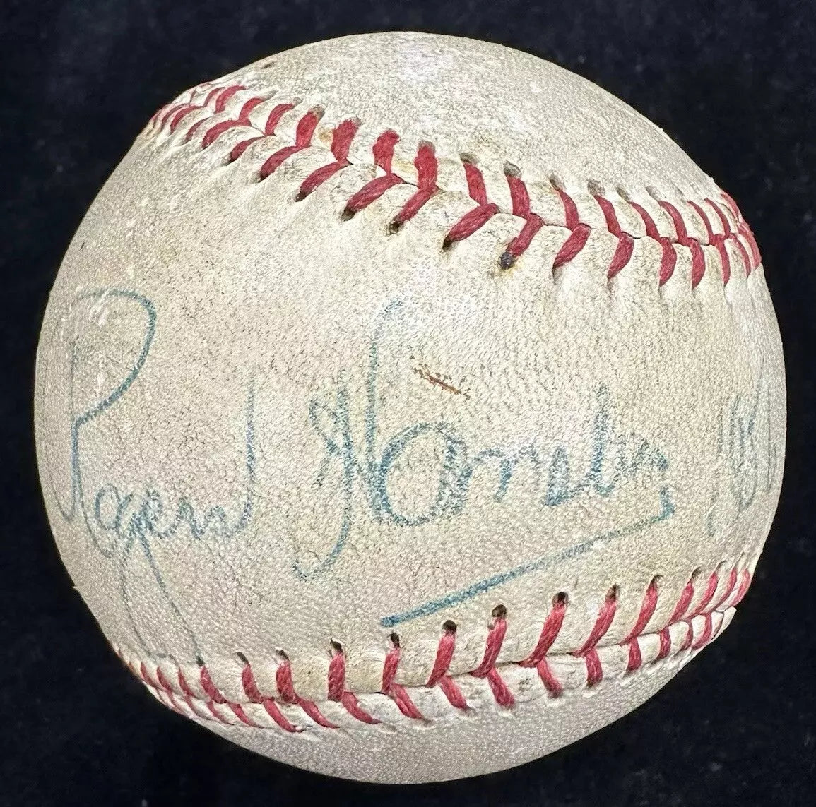 Rogers Hornsby Single Signed Official Little League Baseball JSA LOA