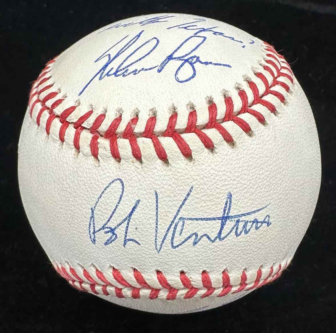 Nolan Ryan Robin Ventura Ivan Rodriguez Signed The Fight Baseball JSA Beckett