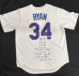 Nolan Ryan Signed Replica Texas Rangers Stat Jersey MLB Holo Fanatics