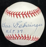 Charlie Gehringer MVP 1937 Signed Baseball JSA