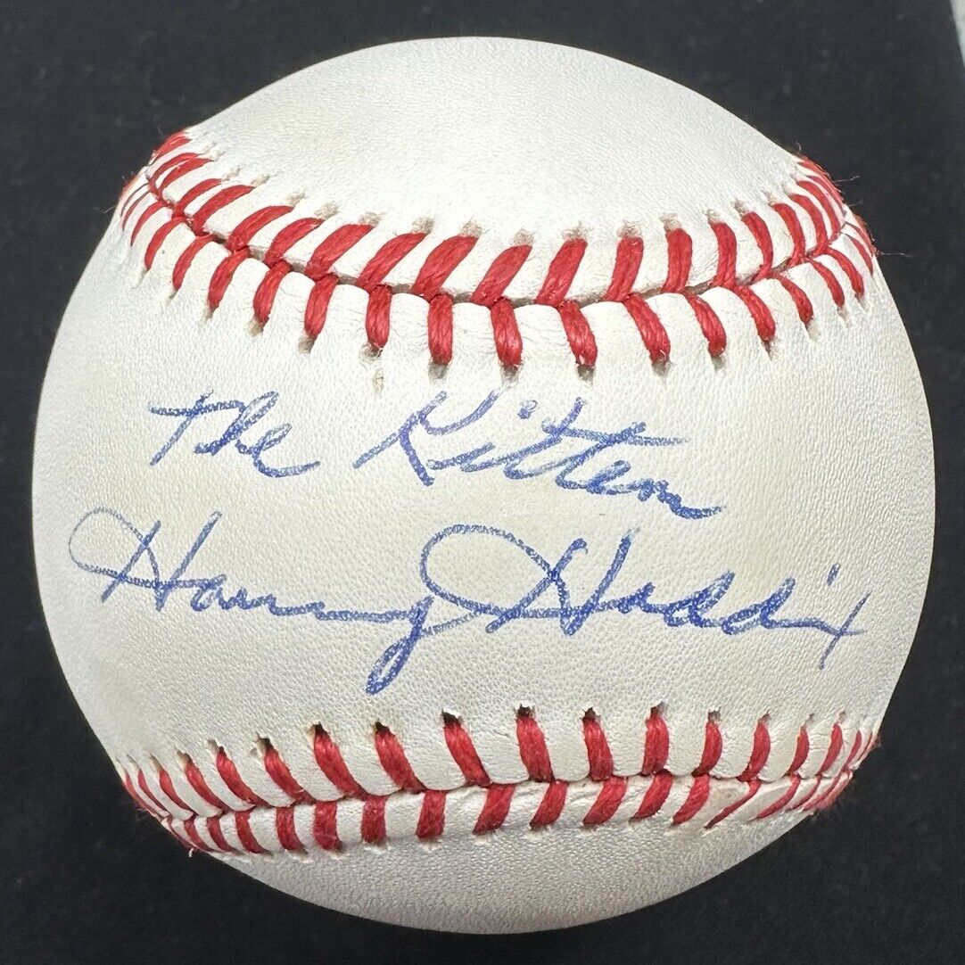 Harvey Haddix The Kitten Signed Baseball Beckett BAS